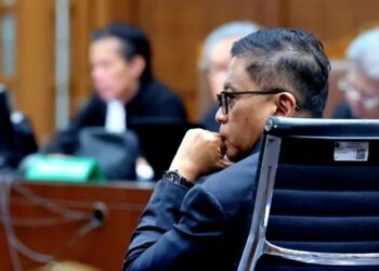 Sekjen PDIP, Hasto Kristiyanto, saat menjalani sidang tuntutan di Pengadilan Tipikor, Jakarta Pusat.(Foto:Istimewa).