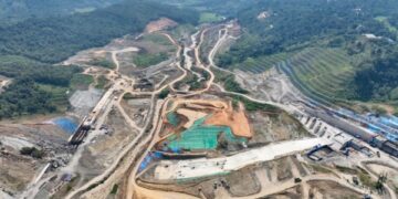 Proyek bendungan Cijurey Kabupaten Bogor Jawa Barat.(Foto: Humas Kementerian PU)