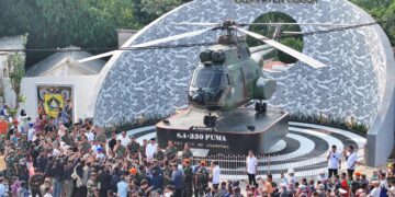 Monumen Helikopter S.A-330 PUMA di Bogor.(Foto: Humas Kabupaten Bogor)