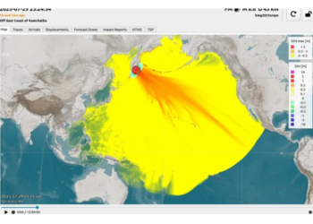 Potensi sebaran gelombang tsunami.(IMAGE: BMKG)