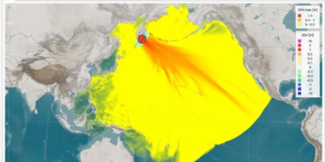 Potensi sebaran gelombang tsunami.(IMAGE: BMKG)