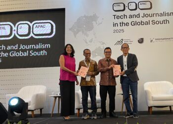 Peluncuran Studi Kelayakan Pembentukan Dana Jurnalisme di Indonesia dalam Konferensi Tech and Journalism in the Global South - CTRL+J di Jakarta (22/7/2025).