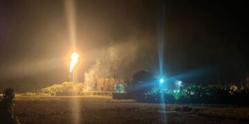 Insiden kebocoran pipa gas disertai ledakan di area PT Pertamina Regional 2 Zona 7 Field, Kabupaten Subang.(Foto:Istimewa).