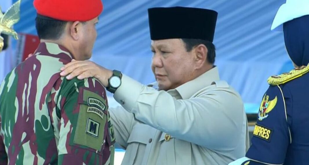 Presiden Prabowo Subianto di Pusdiklatpassus Kopassus, Batujajar.(Foto:Istimewa).