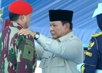 Presiden Prabowo Subianto di Pusdiklatpassus Kopassus, Batujajar.(Foto:Istimewa).