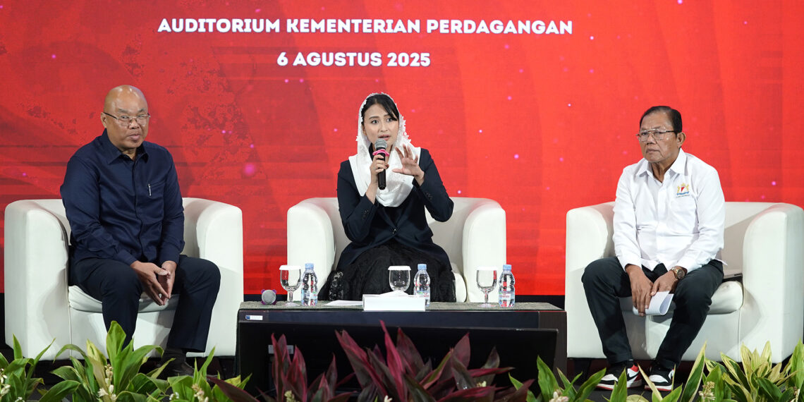 Wakil Menteri Perdagangan, Dyah Roro Esti memimpin Konferensi Pers Indonesia Shopping Festival (ISF) 2025 di Kantor Kementerian Perdagangan, Jakarta, Rabu (6 Agt).(Foto: Dok. Kemendag)