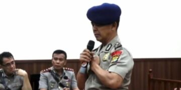 Bripka Rohmat saat menjalani sidang Komisi Kode Etik Polri (KKEP).(Foto:Istimewa).
