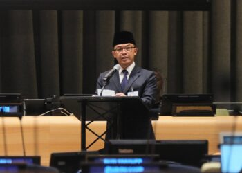 Menlu Sugiono di PBB.(FOTO: Dok. Kemlu)