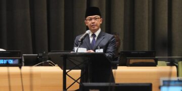 Menlu Sugiono di PBB.(FOTO: Dok. Kemlu)