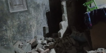 Foto : Kondisi rumah terdampak gempa M5,7 Banyuwangi di Jawa Timur pada Kamis (25/9). (BPBD Provinsi Jawa Timur)