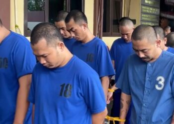 Para tersangka penyalahgunaan narkoba diamankan Polres Tasikmalaya Kota.(Foto:Istimewa).