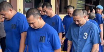 Para tersangka penyalahgunaan narkoba diamankan Polres Tasikmalaya Kota.(Foto:Istimewa).