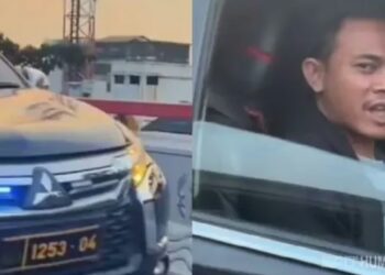 Pengemudi mobil Pajero bunyikan sirine, strobo, dan berplat nomor dinas Polri palsu di Bandung ditangkap Polres Tasikmalaya Kota.(Foto:Istimewa).