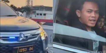 Pengemudi mobil Pajero bunyikan sirine, strobo, dan berplat nomor dinas Polri palsu di Bandung ditangkap Polres Tasikmalaya Kota.(Foto:Istimewa).