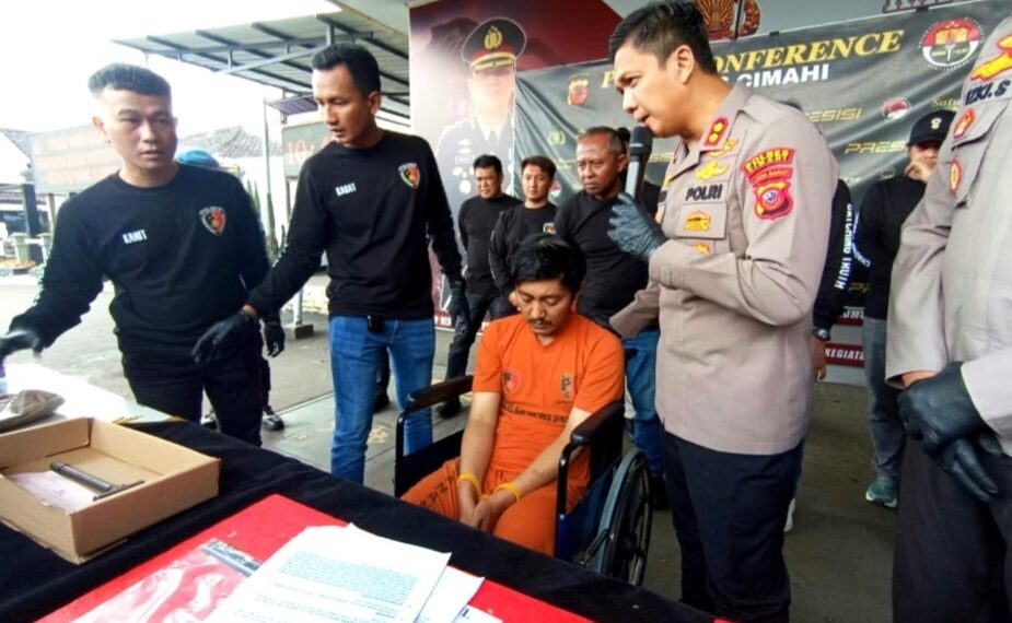Wawan Sumpena (31), pelaku pembunuhan ibu rumah tangga, Tati Kurniati (55) di Kota Cimahi.(Foto:Istimewa).