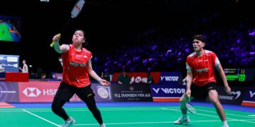 Ganda campuran Indonesia, Adnan Maulana/Indah Cahya Sari Jamil.(Foto: Humas PBSI)