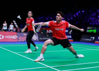 Pasangan ganda campuran Adnan Maulana/Indah Cahya Sari Jamil.(Foto: Humas PBSI)