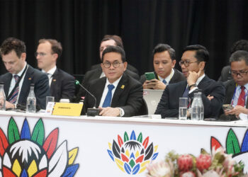 Menteri Perdagangan RI, Budi Santoso menyampaikan intervensi pada sesi ketiga G20 TIMM di Gqberha, Afrika Selatan, Jumat, (10 Okt). Sesi ini membahas “WTO Reform Including the Development Dimension”.