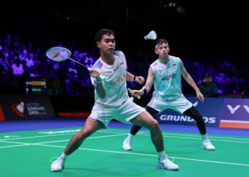 Pasangan ganda putra Indonesia Muhammad Rian Ardianto/Rahmat Hidayat.(Foto: Humas PBSI)