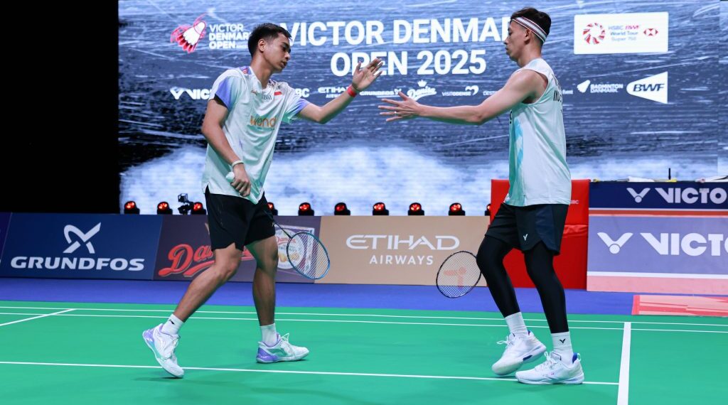 Pasangan Muhammad Rian Ardianto/Rahmat Hidayat tampil gemilang dengan menumbangkan unggulan kedua asal Malaysia, Aaron Chia/Soh Wooi Yik.(Foto: Humas PBSI)