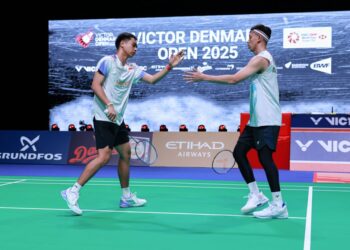 Pasangan Muhammad Rian Ardianto/Rahmat Hidayat tampil gemilang dengan menumbangkan unggulan kedua asal Malaysia, Aaron Chia/Soh Wooi Yik.(Foto: Humas PBSI)