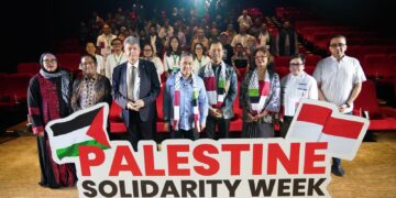 Kementerian Luar Negeri menyelenggarakan kegiatan pemutaran film dalam rangka Palestine Solidarity Week (PSW) di XXI Djakarta Theater, terbuka untuk umum dan gratis (29/11). Palestine Solidarity Week (PSW) mengusung tema “Dari Indonesia untuk Palestina”, dilaksanakan bertepatan dengan International Day of Solidarity with the Palestinian People yang diperingati setiap 29 November, sesuai Resolusi PBB 32/40B (1977) dan 60/37 (2005).(Foto: Kemlu)