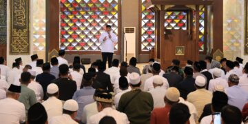 Bupati Bogor Rudy Susmanto, pada kegiatan refleksi akhir tahun di Masjid Nurul Wathon, Jumat (26/12/25).