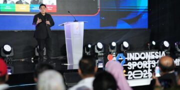 Menteri Pemuda dan Olahraga Republik Indonesia (Menpora RI) Erick Thohir menjadi pembuka keynote speak pada ajang Indonesia Sport Summit (ISS) 2025 di Indonesia Arena, Sabtu (06/12) siang.(foto:Herry/kemenpora.go.id)
