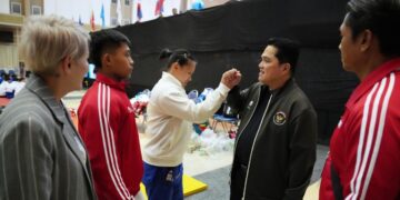 Semangat Olimpiade terus digelorakan Menteri Pemuda dan Olahraga Republik Indonesia (Menpora RI) Erick Thohir kepada para atlet Indonesia yang berjuang di SEA Games 2025 Thailand. (foto:Herry/kemenpora.go.id)