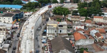 Pembangunan flyover Nurtanio di Kota Bandung.(Foto: Dok. Humas Pemkot Bandung)