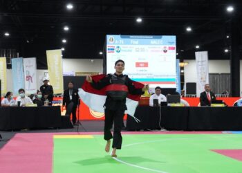Cabang olahraga (cabor) pencak silat sukses memenuhi target 4 medali emas di SEA Games 2025 Thailand. Tambahan tiga emas terakhir berhasil diukir di hari terakhir Rabu (17/12) dari nomor tanding. (foto:Herry/kemenpora.go.id)
