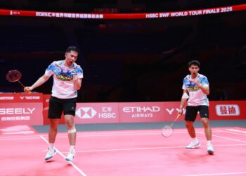 Pasangan ganda putra Indonesia Sabar Karyaman Gutama/Moh Reza Pahlevi Isfahani.(Foto: Dok. PBSI)