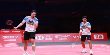 Pasangan ganda putra Indonesia Sabar Karyaman Gutama/Moh Reza Pahlevi Isfahani.(Foto: Dok. PBSI)