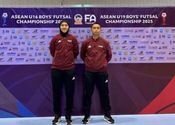 Dua wasit futsal Indonesia, Fitra Fauzi Rahmat dan Tita Rosita, ditunjuk untuk bertugas pada ASEAN U-16 & U-19 Boys’ Futsal Championship 2025 yang tengah berlangsung pada 23-29 Desember 2025 di Nonthaburi, Thailand.(Foto: Dok. PSSI)