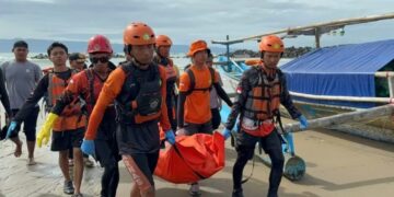 Jasad Angga (28), wisatawan asal Bogor korban terseret arus Pantai Sunset, Kabupaten Sukabumi, berhasil ditemukan.(Foto:Istimewa).