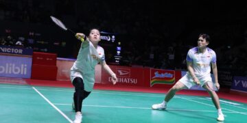 Pasangan ganda campuran Indonesia Adnan Maulana/Indah Cahya Sari Jamil.(Foto: Humas PBSI)