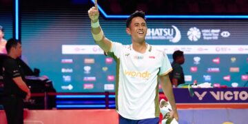 Akhirnya Alwi Farhan juara turnamen bulu tangkis Daihatsu Indonesia Masters 2026 di Istora Senayan, Jakarta Pusat.(foto:Gilang/kemenpora.go.id)