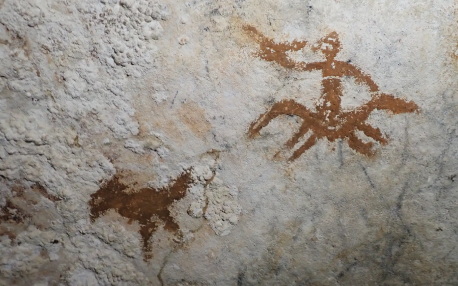 Lukisan cadas tertua di dunia dari Sulawesi.(FOTO: BRIN)