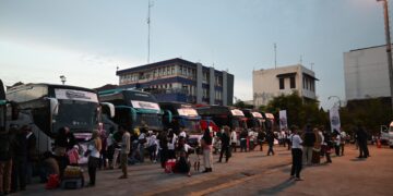 Bus mudik gratis. (Foto: Humas Pelindo)