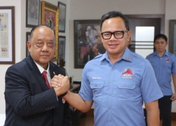 Ketum KONI Pusat Letjen TNI Purn Marciano Norman dan Ketum PP ALTI Dr. Bima Arya Sugiarto.(Foto: Humas KONI Pusat)