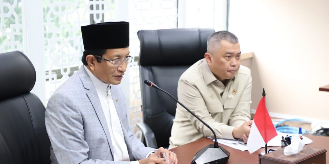 Menteri Agama Nasaruddin Umar (kiri) dan Menteri Perhubungan Dudy Purwagandhi.(Foto: Dok. Humas Kemenag)