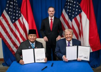 Presiden Republik Indonesia Prabowo Subianto dan Presiden Amerika Serikat Donald Trump.(Foto: Setneg)