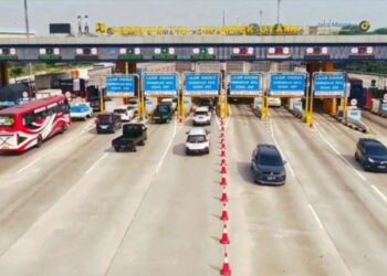 Kondisi arus lalu-lintas di Gerbang Tol (GT) Cikampek Utama saat arus balik Lebaran 2026.(Foto:Istimewa).