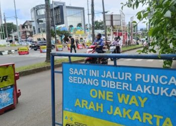 Polres Bogor terapkan skema one-way, atau satu arah, di jalur Puncak.(Foto:Istimewa).