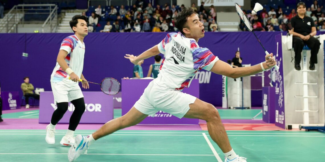 Pasangan Leo Rolly Carnando/Bagas Maulana di Orleans Masters 2026.(Foto: Dok. PBSI)