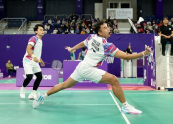 Pasangan Leo Rolly Carnando/Bagas Maulana di Orleans Masters 2026.(Foto: Dok. PBSI)