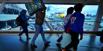 Pemudik angkutan umum.(Foto: Kemenhub)