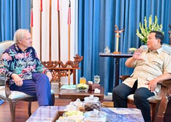 Presiden Prabowo Subianto menerima salah satu penasihat Danantara, Ray Dalio, di Istana Merdeka Jakarta, Jumat (27/03/2026).(Foto: Setneg)