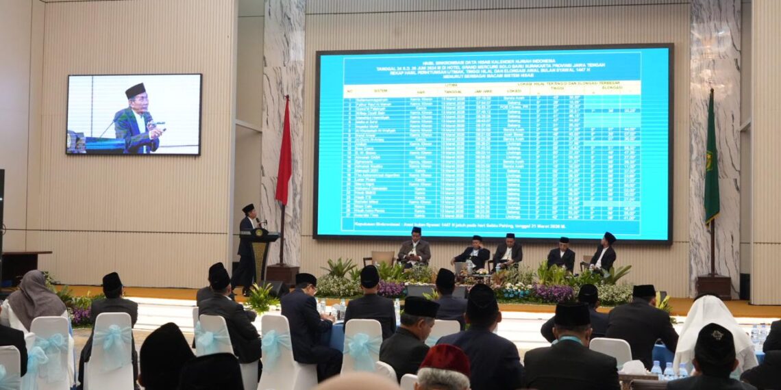 Anggota Tim Hisab Rukyat Kemenag, Cecep Nurwendaya dalam seminar posisi hilal penentuan awal Syawal 1447 H.(Foto: Dok. Kemenag)