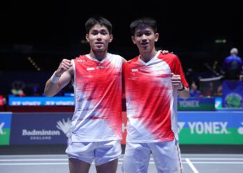 Pasangan ganda putra Indonesia, Raymond Indra/Nikolaus Joaquin.(Foto: Dok. Humas PBSI)